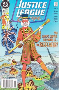 Justice League Europe #20 (Newsstand) FN ; DC | 1st Appearance Beefeater