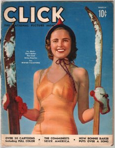 Click 3/1940- pin-up girls-color cartoons-Henry Boltinoff-Jay Irving-VG+