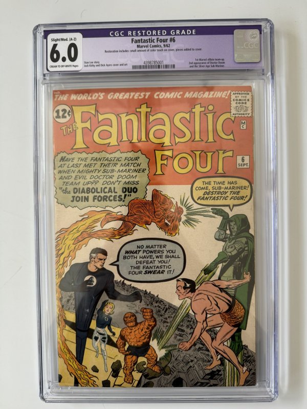 Fantastic Four #6 CGC 6.0 (1962)