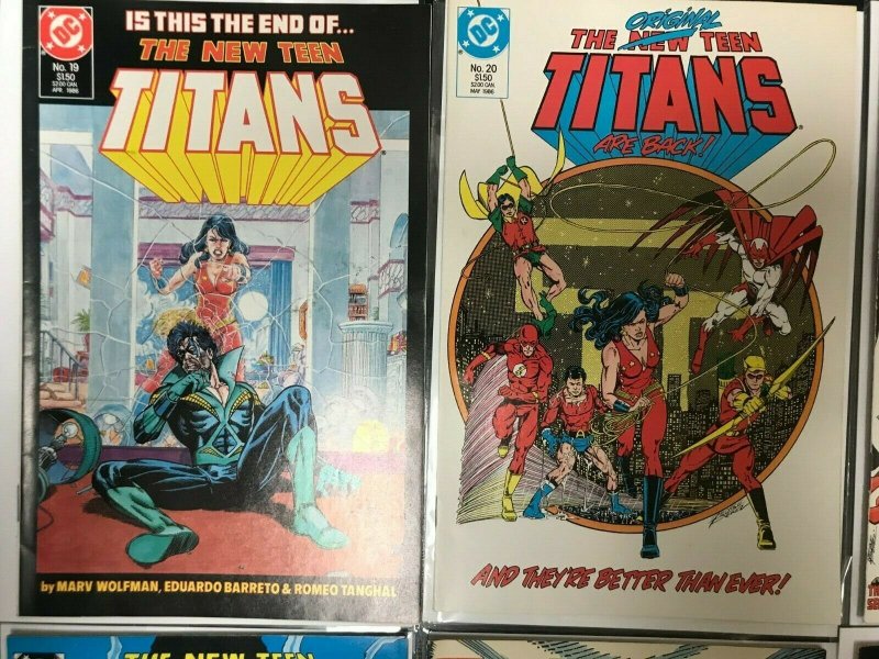 NEW TEEN TITANS 10PC LOT (FN) PEREZ! THE HYBRID! STARFIRE VS BLACKFIRE! 1986-88