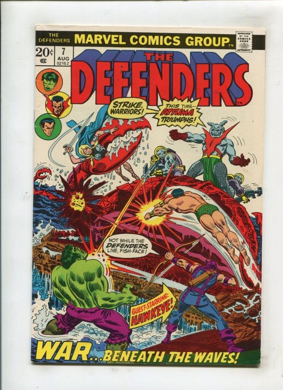 DEFENDERS #7 (8.0) WAR BENEATH THE WAVES!! 1973