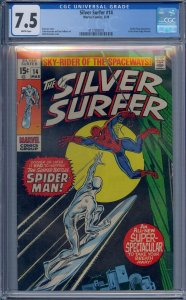 SILVER SURFER #14 CGC 7.5 SPIDER-MAN JOHN BUSCEMA WHITE PAGES 3010