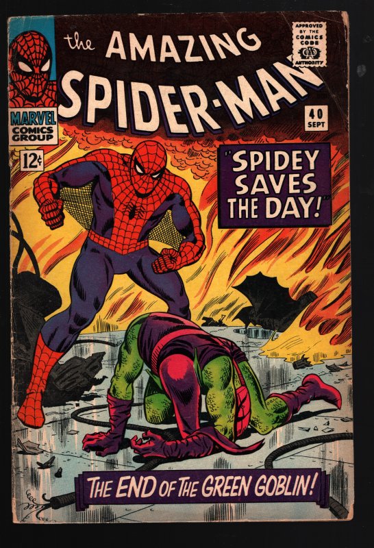 AMAZING SPIDER-MAN 40 VG-3.5; 1st FULL ORIGIN GREEN GOBLIN !