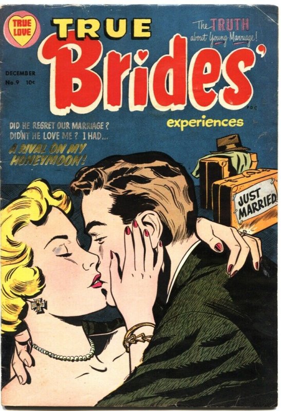 TRUE BRIDE’S EXPERIENCES #9-GOOD GIRL ART-HARVEY-1954-ROMANCE COVER