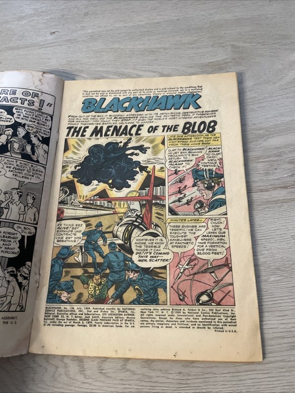 BLACKHAWK #138 Low Grade 1959