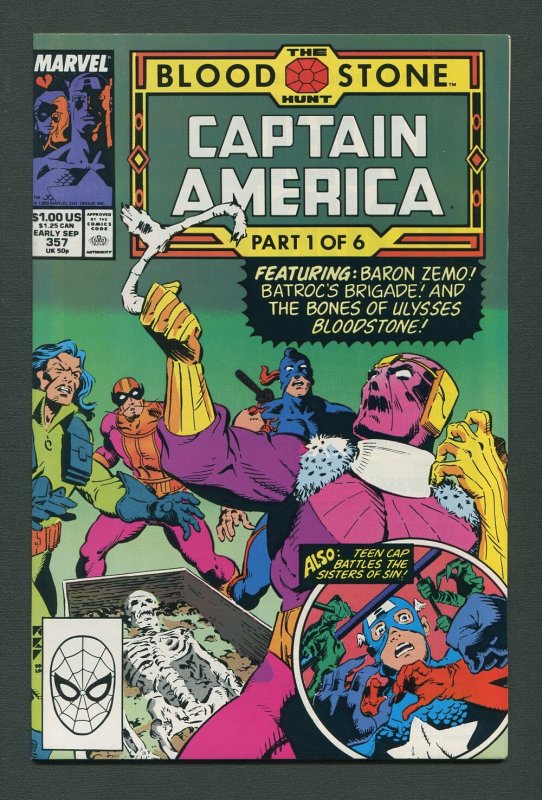 Captain America #357 / 9.4 NM+ /  Kieron Dwyer Art / September 1989