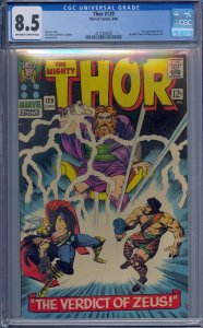 THOR #129 CGC 8.5 HERCULES PLUTO ZEUS 1ST ARES JACK KIRBY