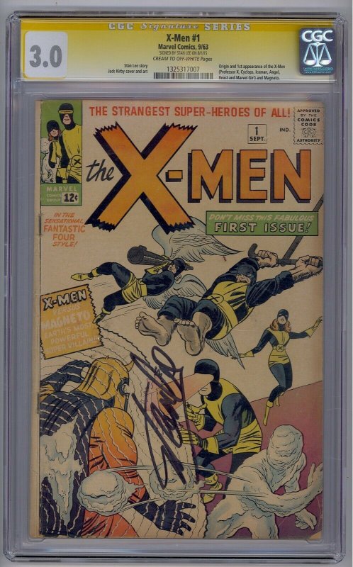 X-MEN #1 CGC 3.0 SS ORIGIN/1ST X-MEN SIGNED BY STAN LEE