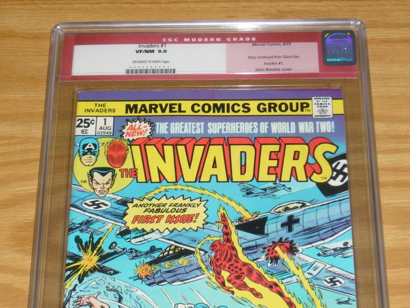 the Invaders #1 CGC 9.0 red label - marvel comics - captain america - namor 1975