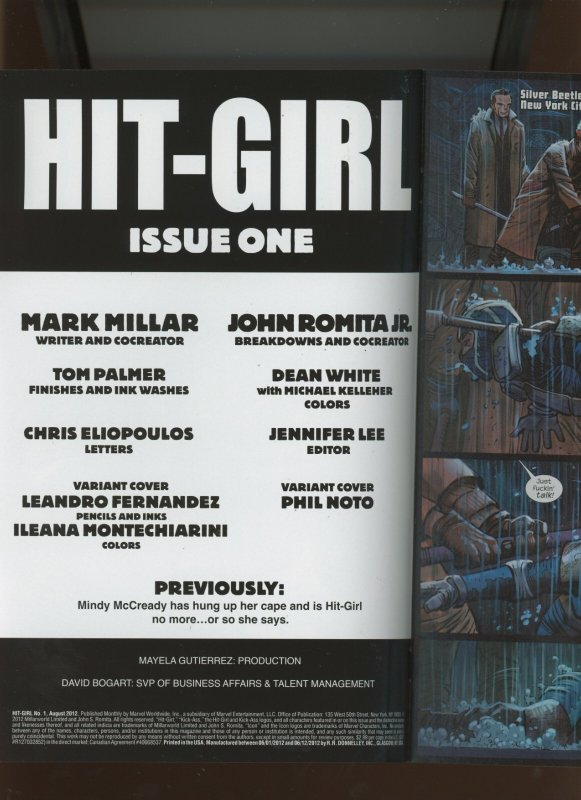 (2012) Hit-Girl #1: WE COMBINE SHIPPING! (9.2 OB)