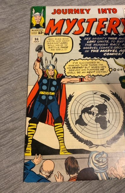 Journey into Mystery #94 (1963)Thor/Loki United Nations coverage see descripion