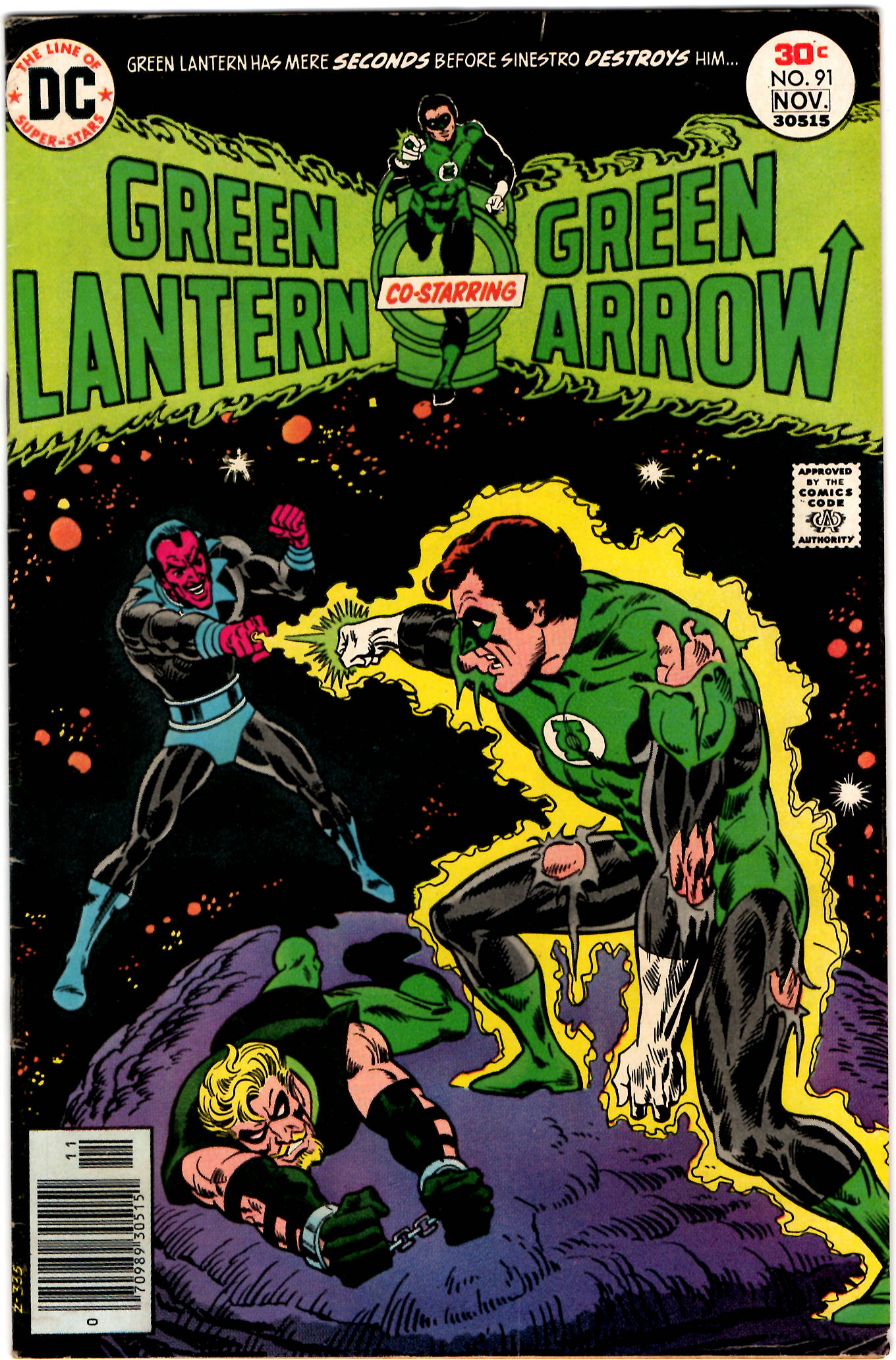 Green Lantern And Green Arrow 91 1960 V2 Mike Grell Sinestro Fn Comic Books Bronze Age 8608