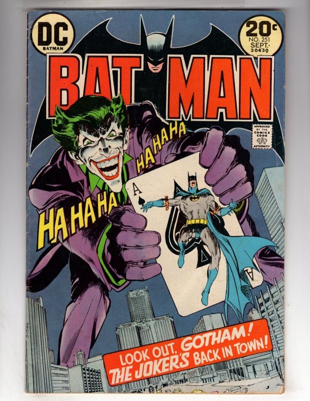 • Batman #251 (1973) Joker app • Neal Adams! / BC-CR600•BI#02