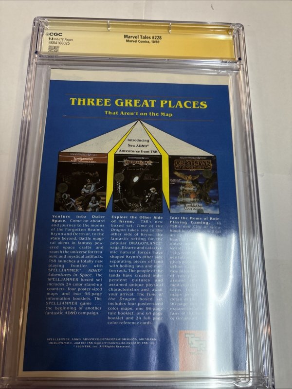 Marvel Tales Spider Man (1989) # 228 ( CGC 9.8 WP SS) Signed Full Todd McFarlane