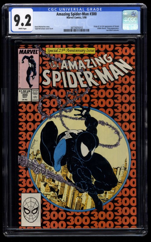 Amazing Spider-Man #300 CGC NM- 9.2 White Pages 1st Venom!
