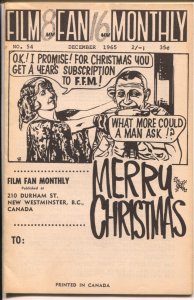 Film Fan Monthly #54 12/1965-Christmas Issue-Earle Ainsworth-VG