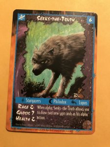 SEEKS-THE-TRUTH : RAGE Werewolf UMBRA Character Card; White Wolf TCG, Rare