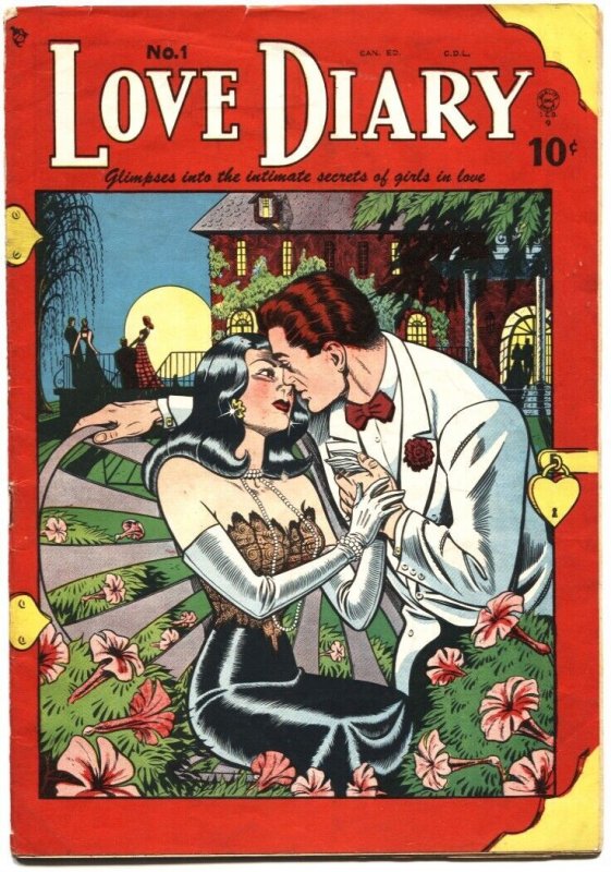 LOVE DIARY #1-1952-CANADIAN VARIANT-BILL WARD COVER AND STORY ART-VERY RARE-BELL