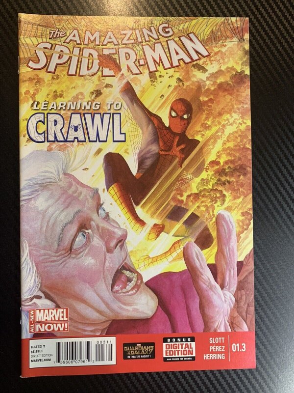 NM Amazing Spider-Man 1.1 1.2 1.3 1.4 1.5 Learning To Crawl Set 2014 Alex Ross