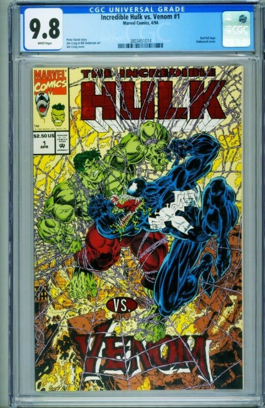 INCREIBLE HULK vs. VENOM #1 CGC 9.8 comic book 1994 3803451014