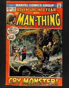 Fear #10 1st Man-Thing in Title!