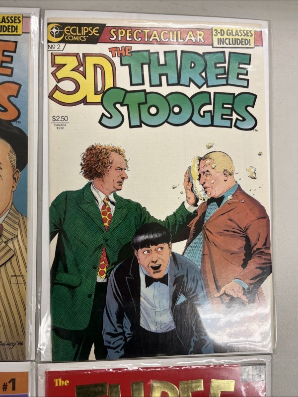 The Three Stooges 3D (1986) # 1-2 + Set Of 2 (1991) (VF/NM) Eclipse Comics