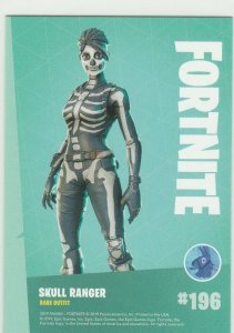 Fortnite Skull Ranger 196 Rare Outfit Panini 2019 trading card series 1