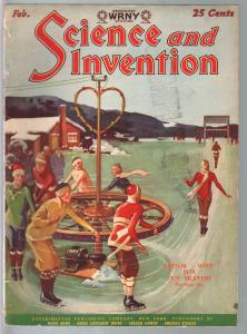 Science & Invention 2/1928-Gernsback-ice skaters-Dunninger-Frank R Paul-VG/FN