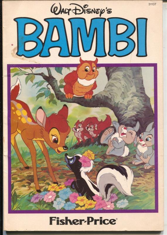 Bambi #3113T 1980's-Fisher-Price-trade paperback format-Disney-VG+