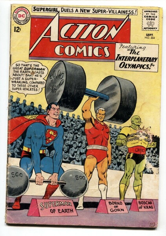 ACTION COMICS #304 1st BLACK FLAME comic book 1963-SUPERMAN-VG