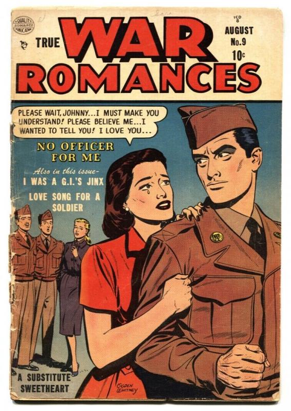 TRUE WAR ROMANCES #9 1953-QUALITY-GOOD GIRL ART PANELS G 