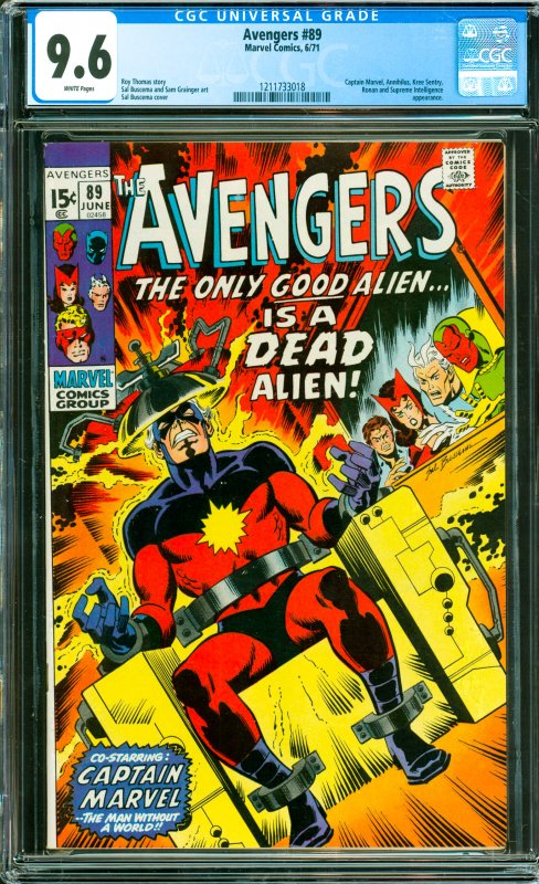 Avengers #89 CGC Graded 9.6 Captain Marvel, Annihilus, Kree Sentry, Ronan and...