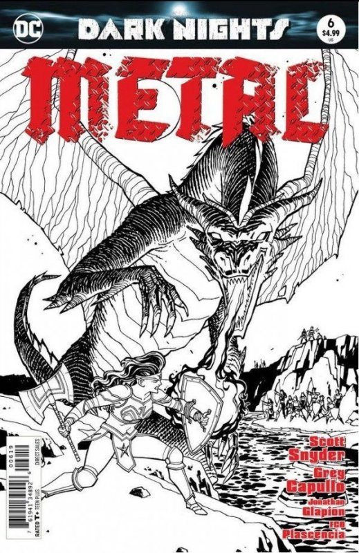 Dark Nights: Metal #6 Fried Pie Black and White Cover (2018)