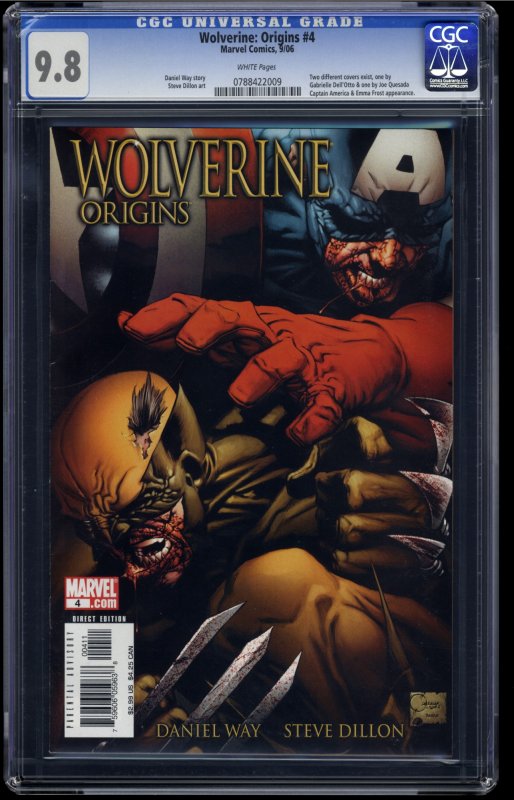 Wolverine: Origins #4 CGC NM/M 9.8 White Pages