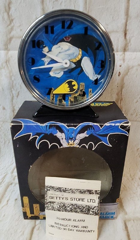 1989 Batman Alarm Clock In Original Box DC Comics Adam West For Parts