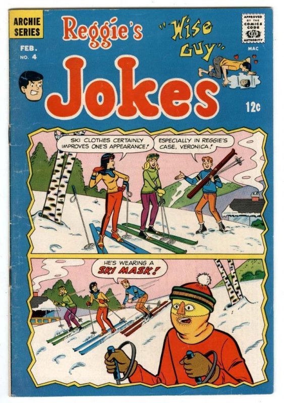 Reggie's Wise Guy Jokes #4 Feb 1969 ARCHIE Betty Veronica Ski Mask  Skiing Cover