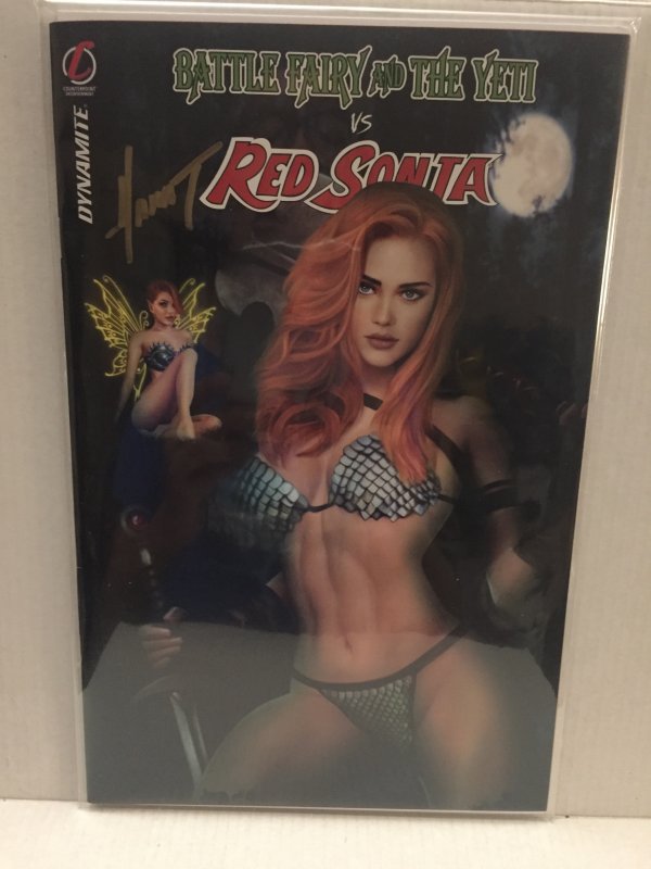 2022 Dynamite Comics Battle Fairy & Yeti vs Red Sonja Variant Signed by Marat