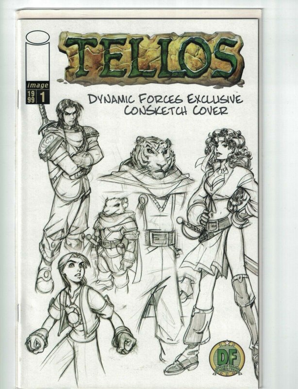 Tellos #1 VF/NM dynamic forces convention sketch cover  w/COA (3,874/5,000)