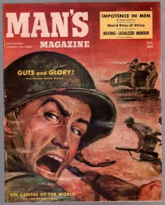 Man's Magazine #1 10/1952-1st issue-cheesecake-auto race death horror pix-FN-