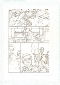 Battlestar Galactica #2 pg13 Original Pencil art ALEX SANCHEZ CYLON RAIDER Adama