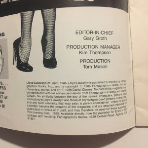 Lloyd Llewellyn #1 1st Printing Daniel Clowes 1986 Fantagraphics HTF AltComix