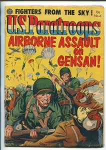 U.S. PARATROOPS #4 1952-AVON-PARACHUTE COVER-KINSTLER-VIOLENCE-TORTURE-fn