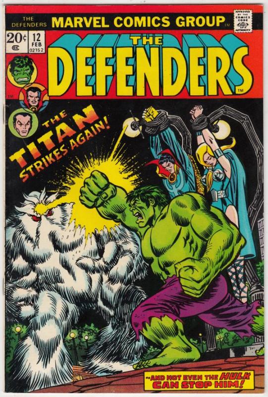 Defenders, The #12 (Feb-74) NM- High-Grade Hulk, Dr. Strange, Namor, Valkyrie