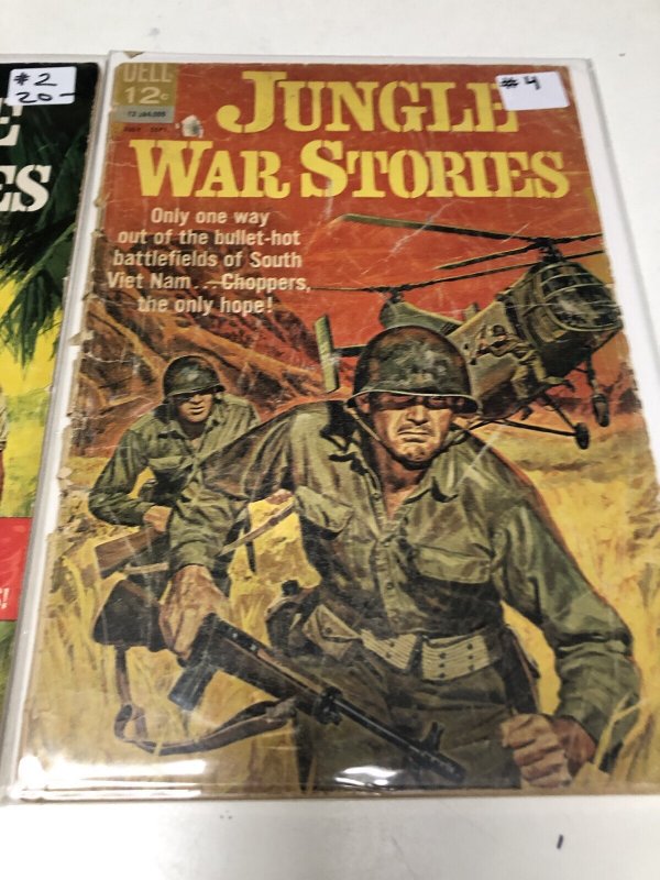 Jungle War Stories Set Issues # 2,4 (1963) Silver Age • Dell Comics • Choppers