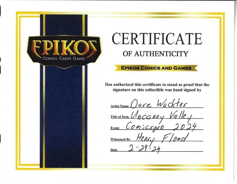 Uncanny Valley #1 2024 Rough Cut With Sketch & COA Comicspro BOOM! Studios EB115