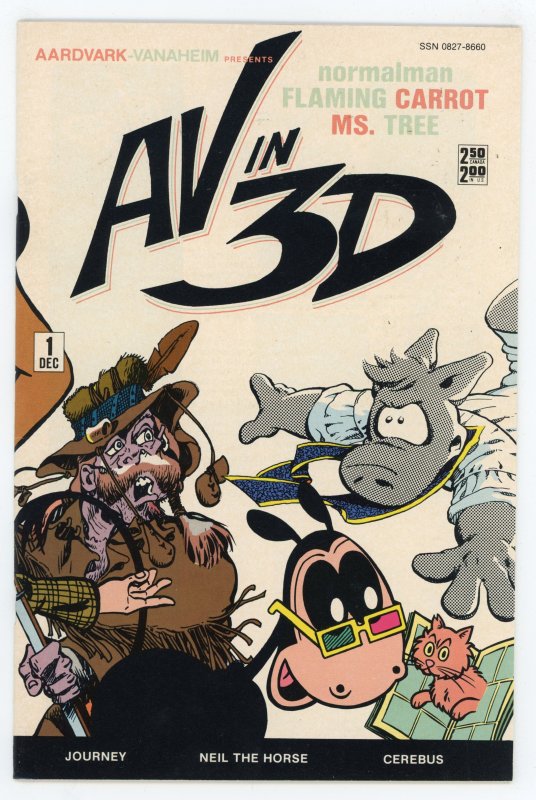 A-V in 3-D #1 )ne-Shot Cerebus Flaming Carrot w/glasses FN