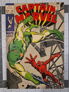 CAPTAIN MARVEL #13 Mar-vell MAN-SLAYER'S DEATH 1969 Marvel Comics See Pics