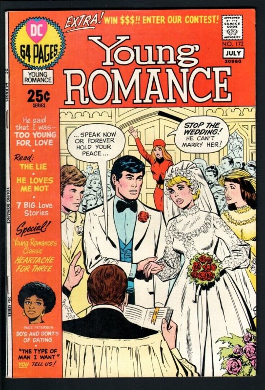 YOUNG ROMANCE #172 1971-DC COMICS-64 PG EDITION-VF VF