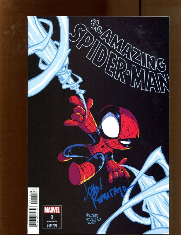 Amazing Spiderman #1 - TWO PIECE SET/FULLY SIGNED BY JOHN ROMITA JR ! (9.2) 2022