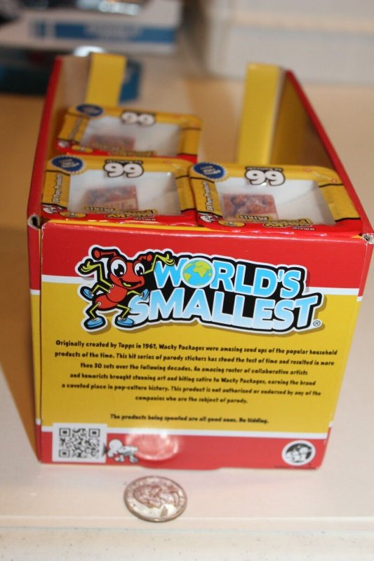 3 sealed Wacky Packages minis 3D Series 1 stickers & advertising display box HTF